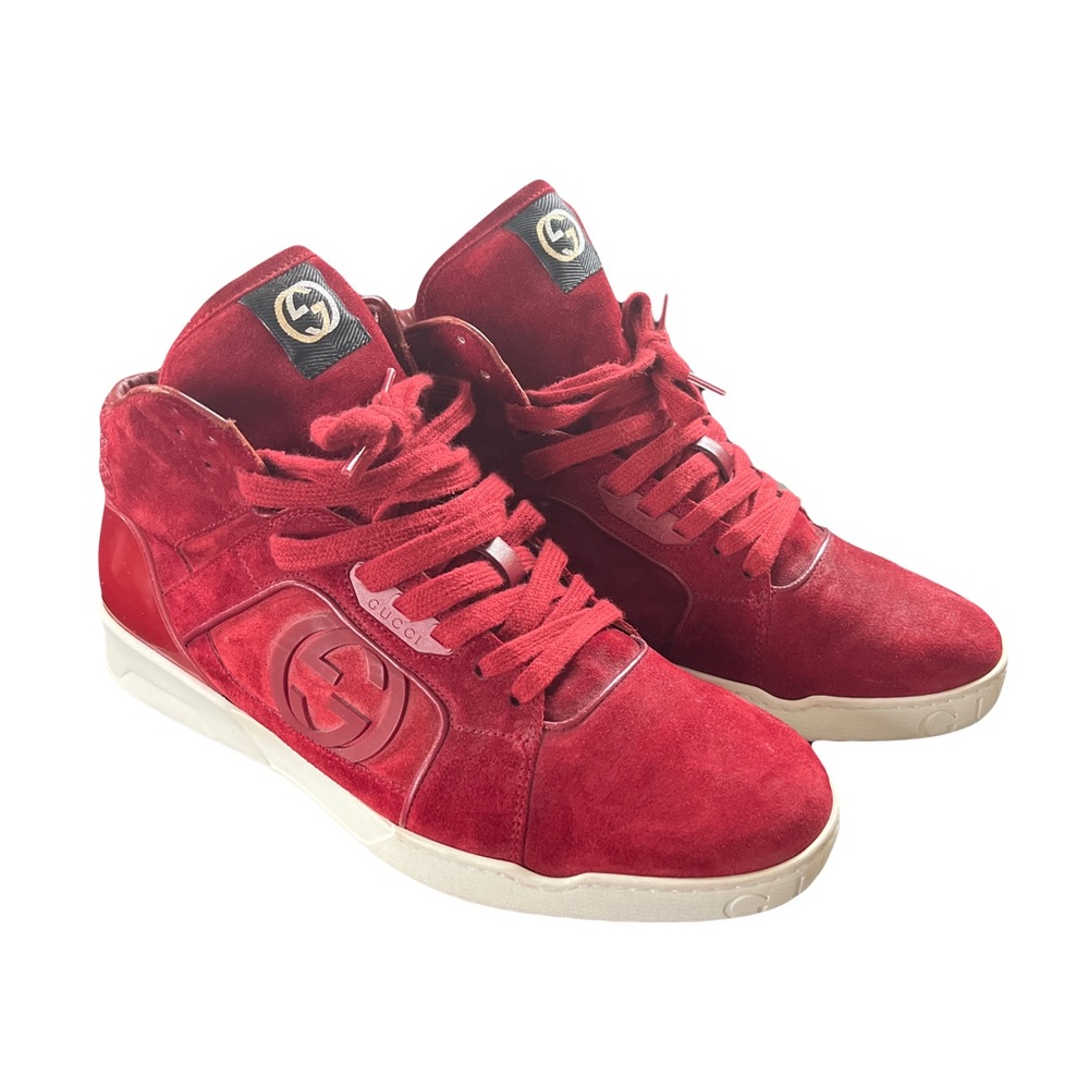 Men's Gucci Rebound Mid High-Top Sneaker in Scarlet Red (size 9 1/2 G)